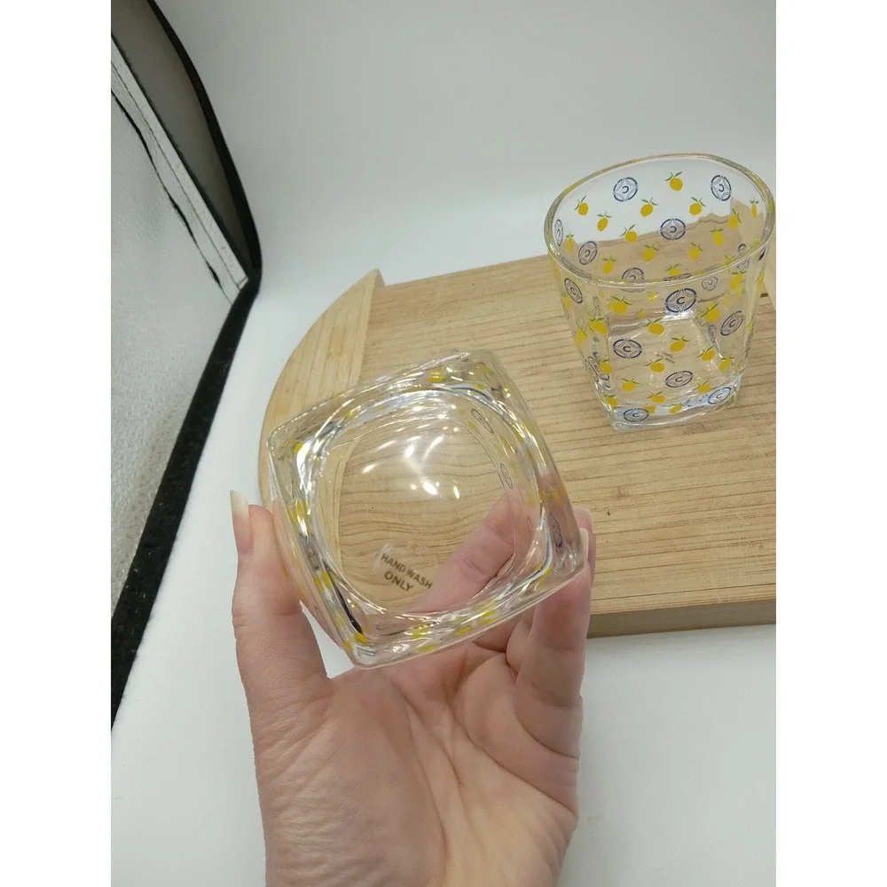 Vintage Ciroc & Yellow Lemon Lowball Glasses 3